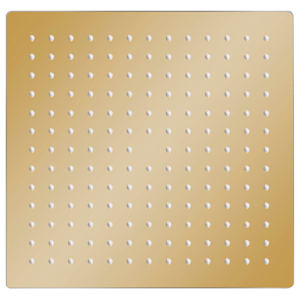 Dešťová sprchová hlavice nerezová ocel 25x25 cm čtvercová zlatá - obrázek 2