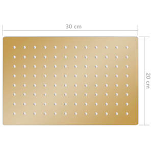 Dešťová sprchová hlavice nerezová ocel 30x20 cm obdélník zlatá - obrázek 7