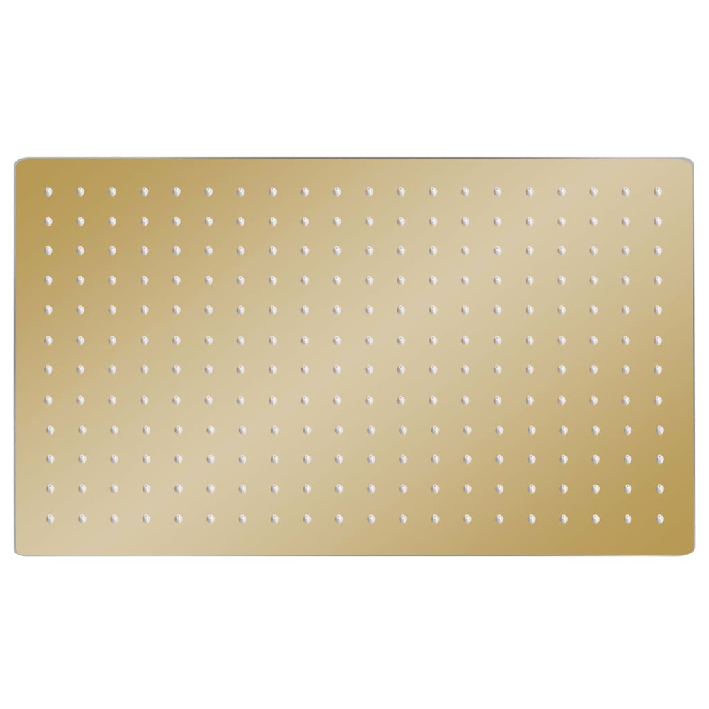 vidaXL Cabezal ducha efecto lluvia acero inox cuadrado dorado 50x30cm