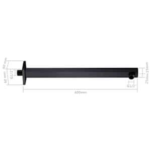 Podpůrné rameno do sprchy hranol nerezová ocel 201 černé 40 cm - obrázek 6