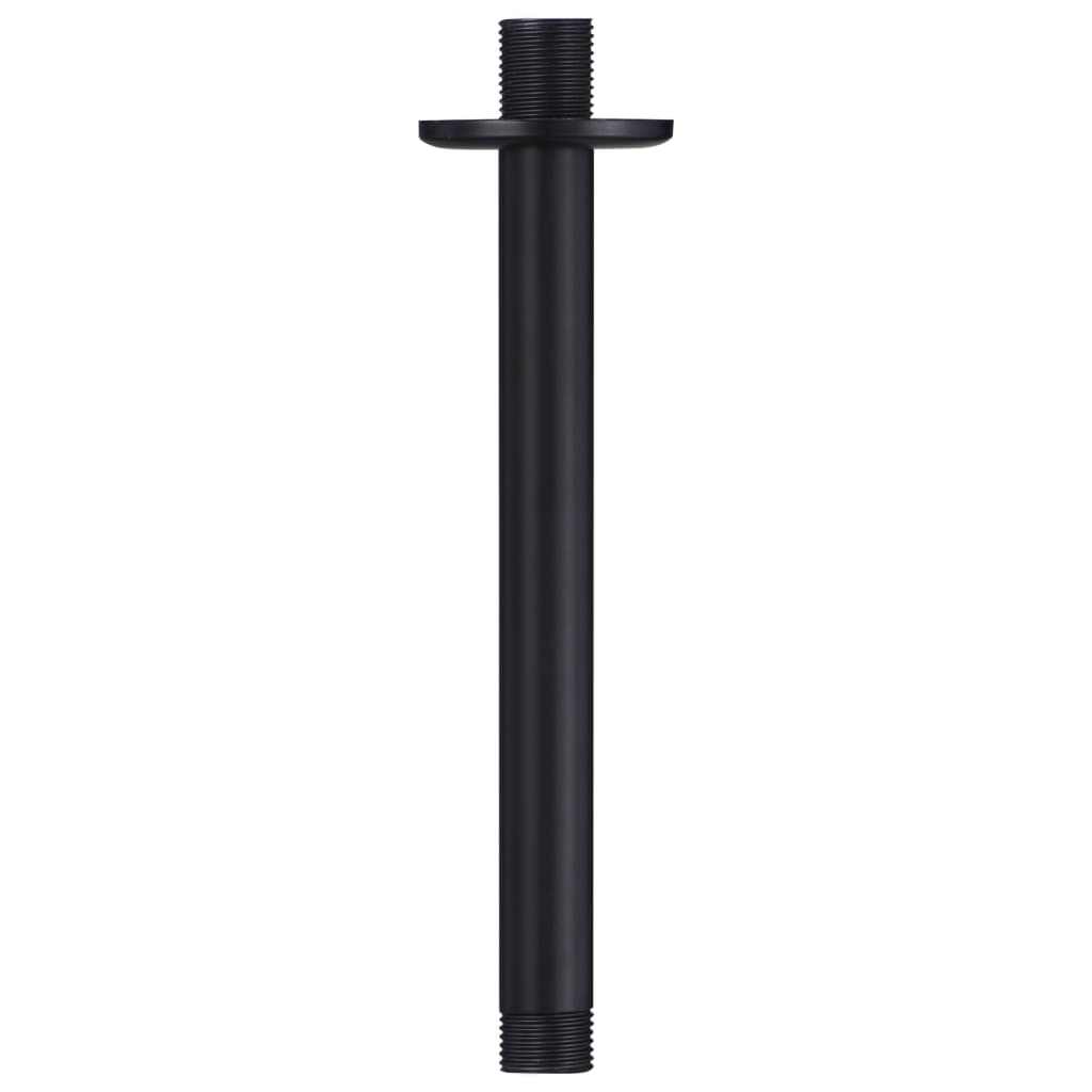vidaXL Braço de apoio chuveiro redondo aço inox. 201 20 cm preto