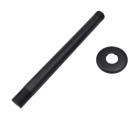 vidaXL Braccio di Supporto Doccia Curvo in Acciaio 201 Nero 20 cm