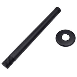 vidaXL Braccio di Supporto Doccia Curvo in Acciaio 201 Nero 20 cm