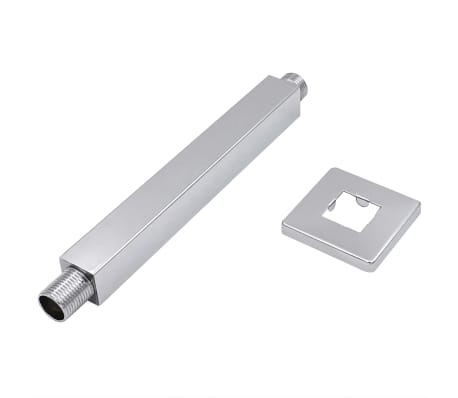 vidaXL Braț suport duș, argintiu, 20 cm, oțel inoxidabil 201, pătrat