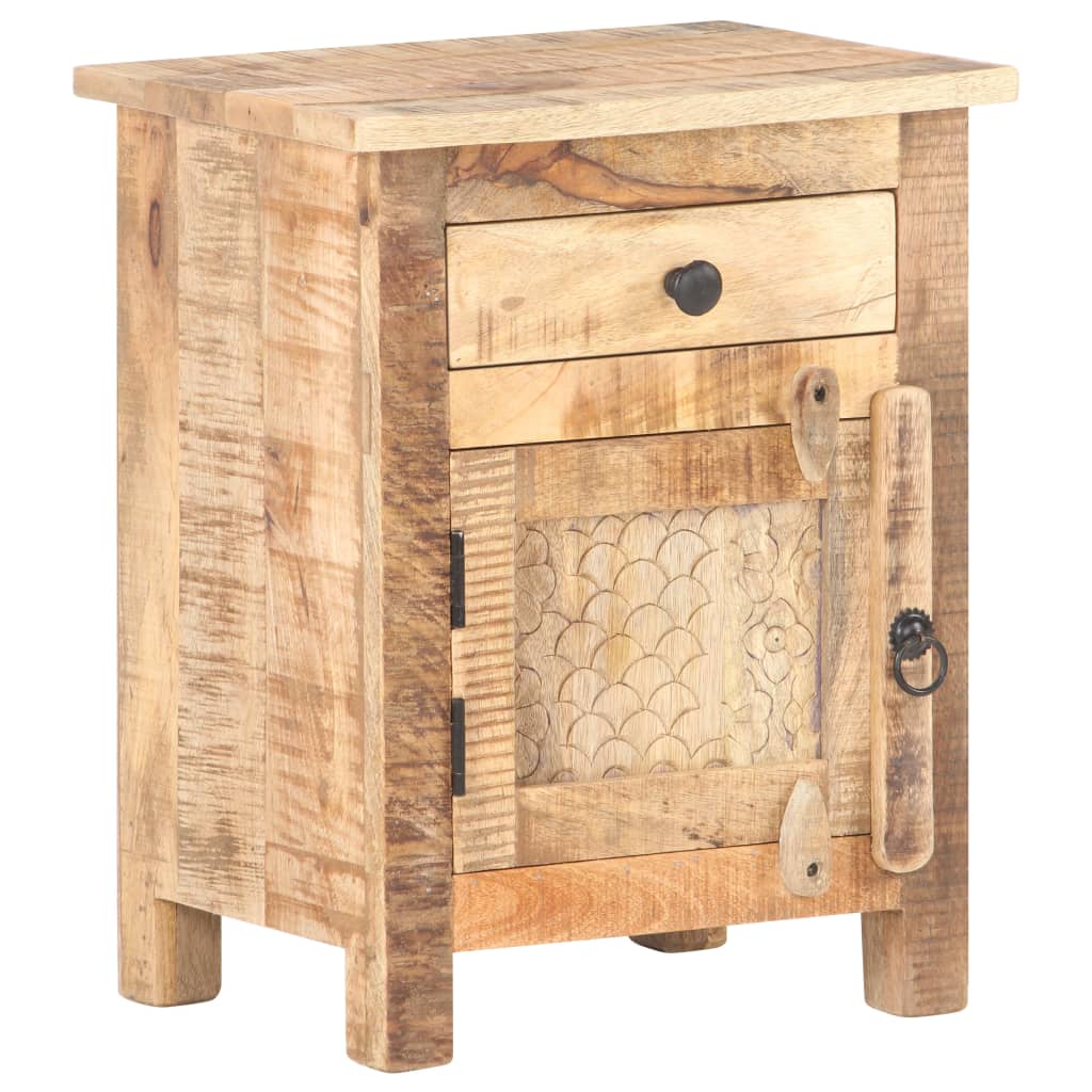 vidaXL Nachttisch 40x30x50 cm Raues Mangoholz