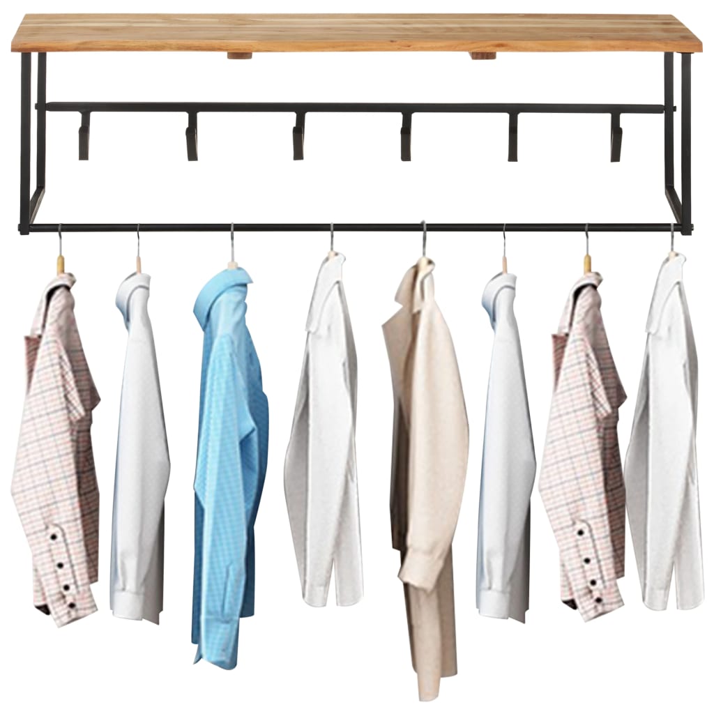 vidaXL Garderobe mit Naturkante 100x34x38 cm Massivholz Akazie