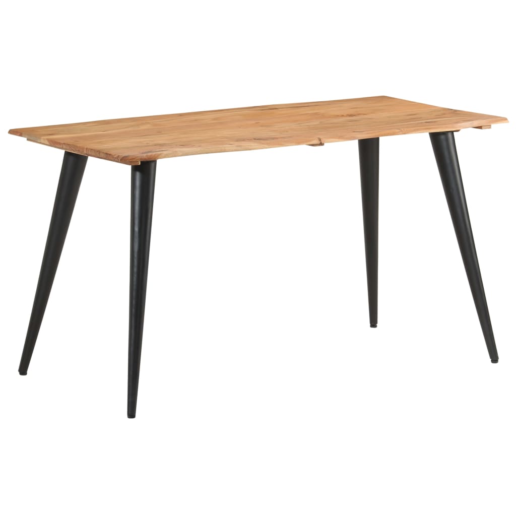 Tömör akácfa étkezőasztal természetes szélekkel 140x60x75 cm 