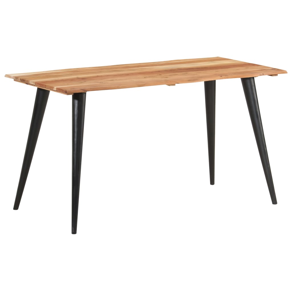 Tömör akácfa étkezőasztal természetes szélekkel 140x60x75 cm 