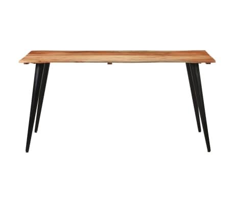 vidaXL Dining Table with Live Edges 63"x31.5"x29.5" Solid Acacia Wood