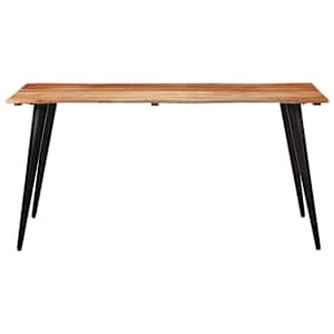 vidaXL Dining Table with Live Edges 63"x31.5"x29.5" Solid Acacia Wood