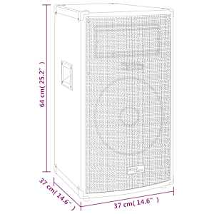 Profesionální pasivní reproduktor hi-fi 1000 W černý 37x37x64cm - obrázek 8