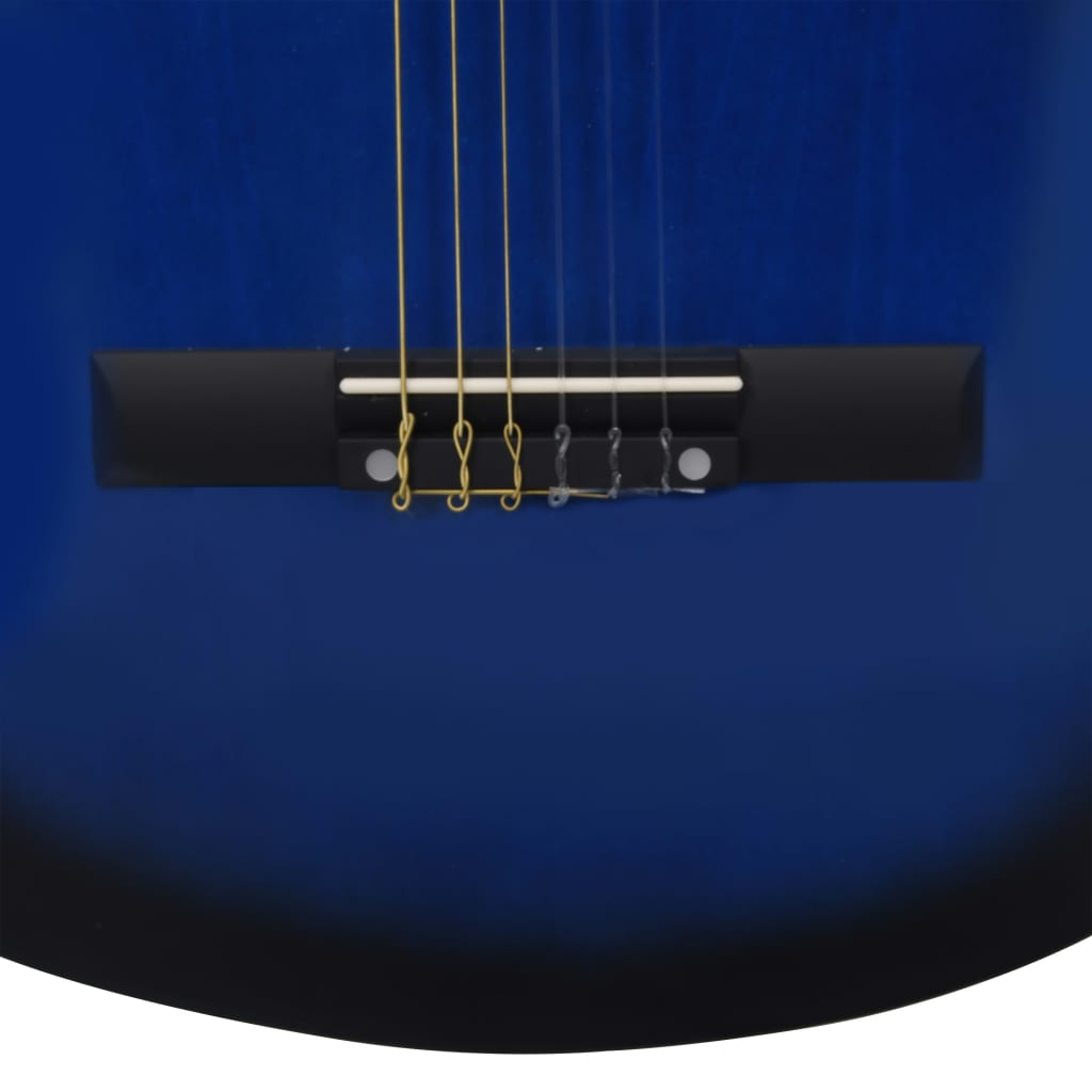 Kék 3/4-es klasszikus gitár és tok kezdőknek 36" 