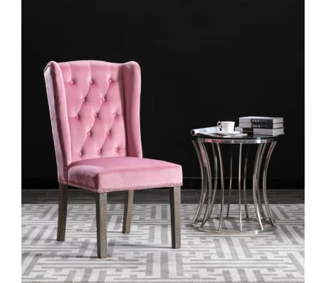 vidaXL Eetkamerstoelen 4 st fluweel roze