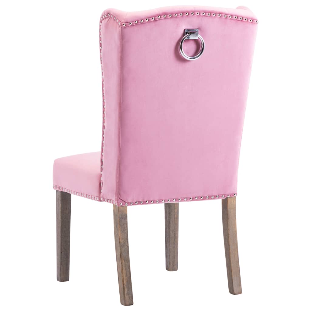 Jedálenské stoličky 6 ks ružové zamatové