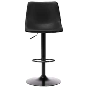 vidaXL Baro taburetė, juodos spalvos, dirbtinė oda