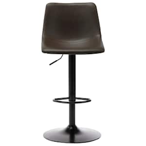 vidaXL Baro taburetė, tamsiai rudos spalvos, dirbtinė oda