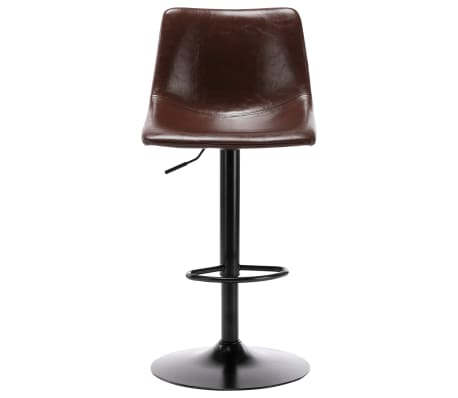 vidaXL Baro taburetė, rudos spalvos, dirbtinė oda, blizgi