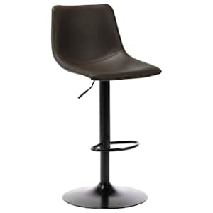 vidaXL Baro taburetės, 2vnt., tamsiai rudos spalvos, dirbtinė oda