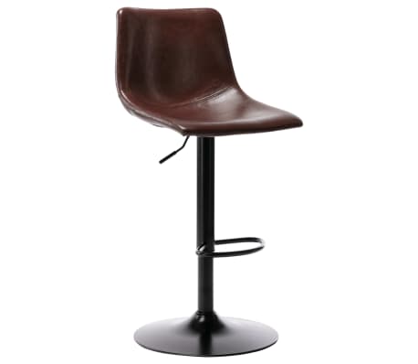 vidaXL Baro taburetės, 2vnt., rudos spalvos, dirbtinė oda, blizgios
