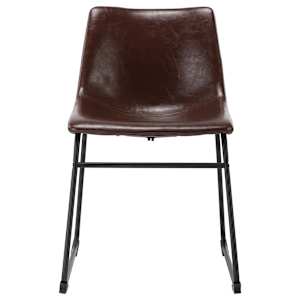 vidaXL Valgomojo kėdė, blizgios rudos spalvos, dirbtinė oda