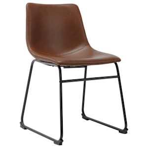 vidaXL Valgomojo kėdės, 2vnt., šviesiai rudos spalvos, dirbtinė oda