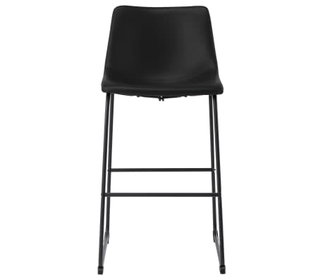 vidaXL Baro taburetė, juodos spalvos, dirbtinė oda