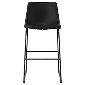 vidaXL Baro taburetė, juodos spalvos, dirbtinė oda
