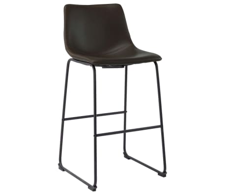 vidaXL Barové stoličky 2 ks, tmavohnedé, umelá koža