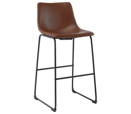 vidaXL Baro taburetės, 2vnt., šviesiai rudos spalvos, dirbtinė oda