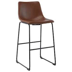 vidaXL Baro taburetės, 2vnt., šviesiai rudos spalvos, dirbtinė oda