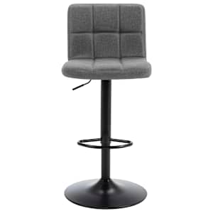 vidaXL Baro taburetė, šviesiai pilkos spalvos, audinys