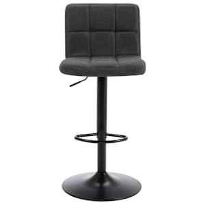 vidaXL Baro taburetė, tamsiai pilkos spalvos, audinys