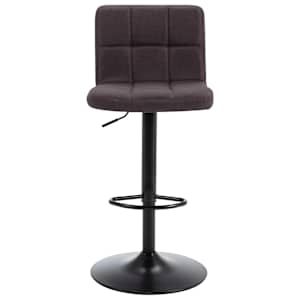 vidaXL Baro taburetė, tamsiai rudos spalvos, audinys