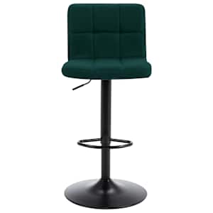 vidaXL Baro taburetė, tamsiai žalios spalvos, audinys