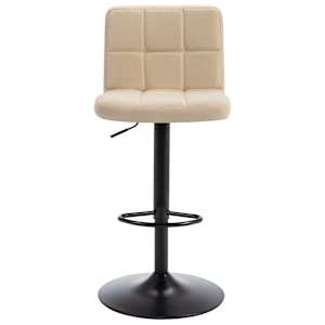vidaXL Baro taburetė, kreminės spalvos, audinys