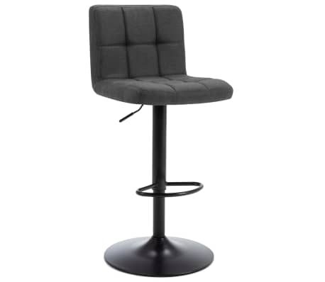 vidaXL Baro taburetės, 2vnt., tamsiai pilkos spalvos, audinys