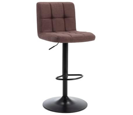 vidaXL Baro taburetės, 2vnt., rudos spalvos, audinys