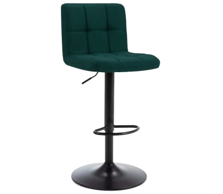 vidaXL Baro taburetės, 2vnt., tamsiai žalios spalvos, audinys