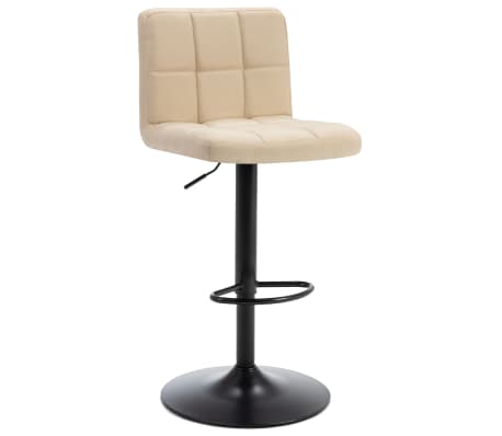 vidaXL Baro taburetės, 2vnt., kreminės spalvos, audinys