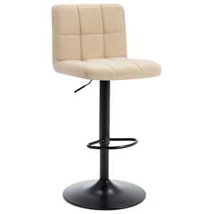 vidaXL Baro taburetės, 2vnt., kreminės spalvos, audinys