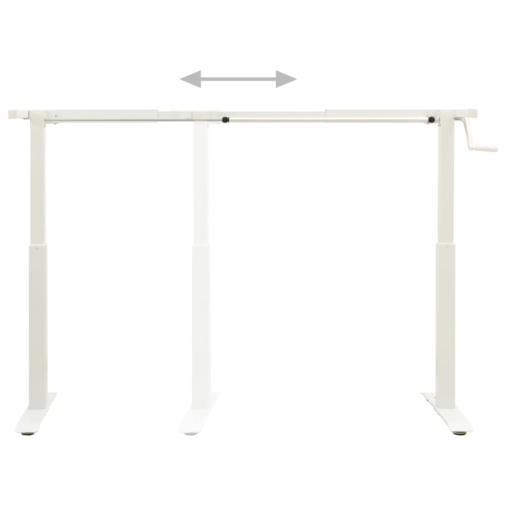 Manual Height Adjustable Standing Desk Frame Hand Crank White VidaXL 15 width=274