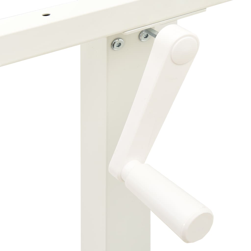 Manual Height Adjustable Standing Desk Frame Hand Crank White VidaXL 16 width=274