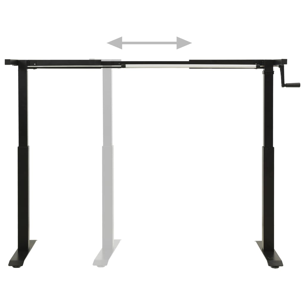 Výškovo nastaviteľný rám stola ručne ovládaný čierny