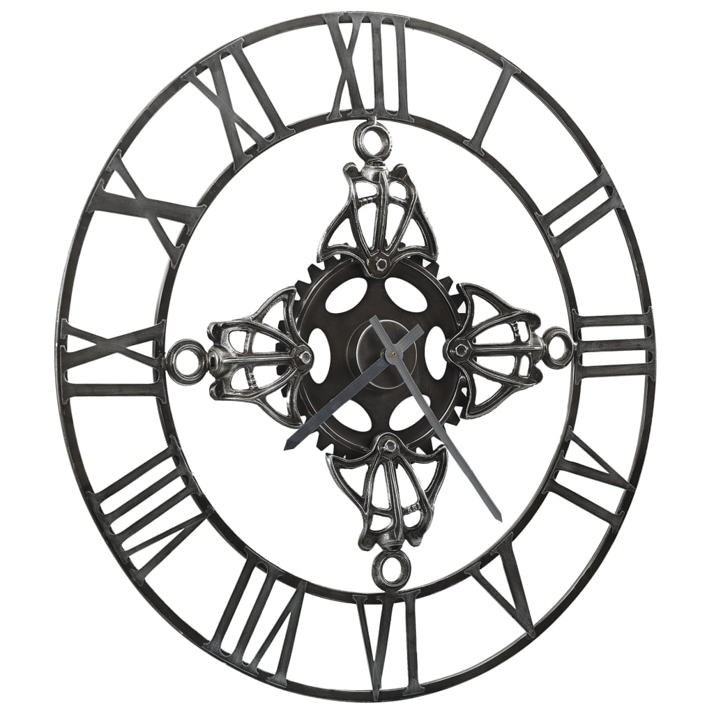 Wall Clock Silver 78 cm Metal – Itz Coming Home