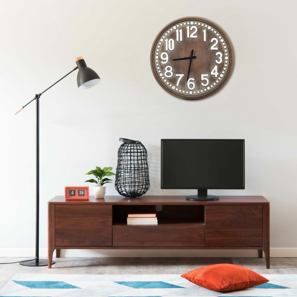 321468 Wall Clock Brown 60 cm MDF