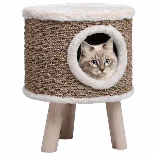 vidaXL kassimaja puidust jalgadega, 41 cm mererohi