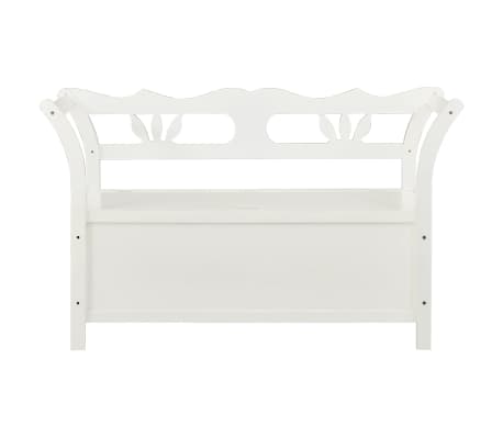 vidaXL Sitzbank mit Stauraum 126 cm Wei&szlig; Massivholz Tanne