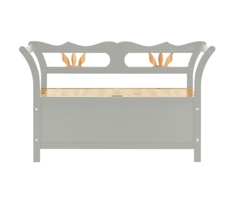 vidaXL Storage Bench 126 cm Grey Solid Fir Wood