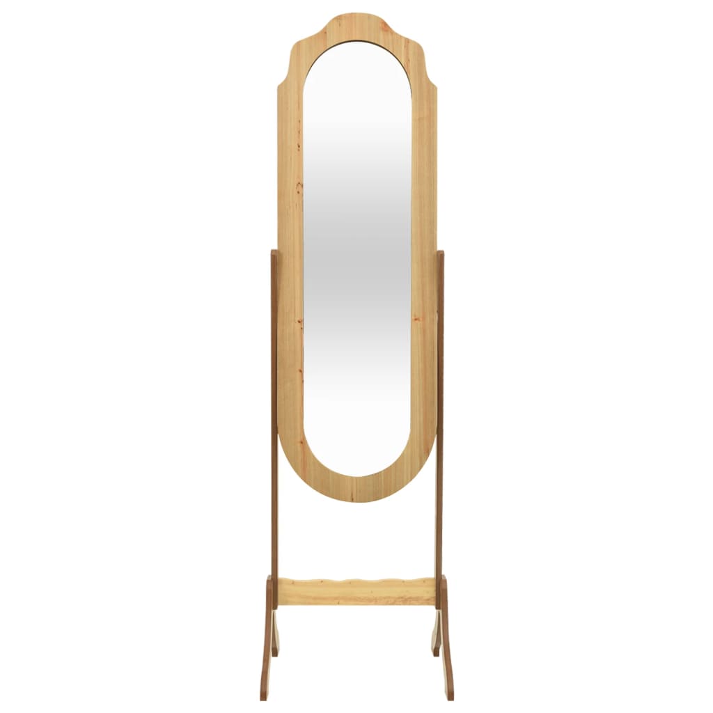 vidaXL Free Standing Mirror Light Wood 46x48x164 cm