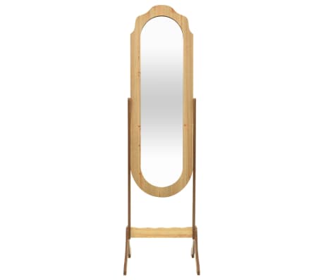 vidaXL Free Standing Mirror Light Wood 46x48x164 cm